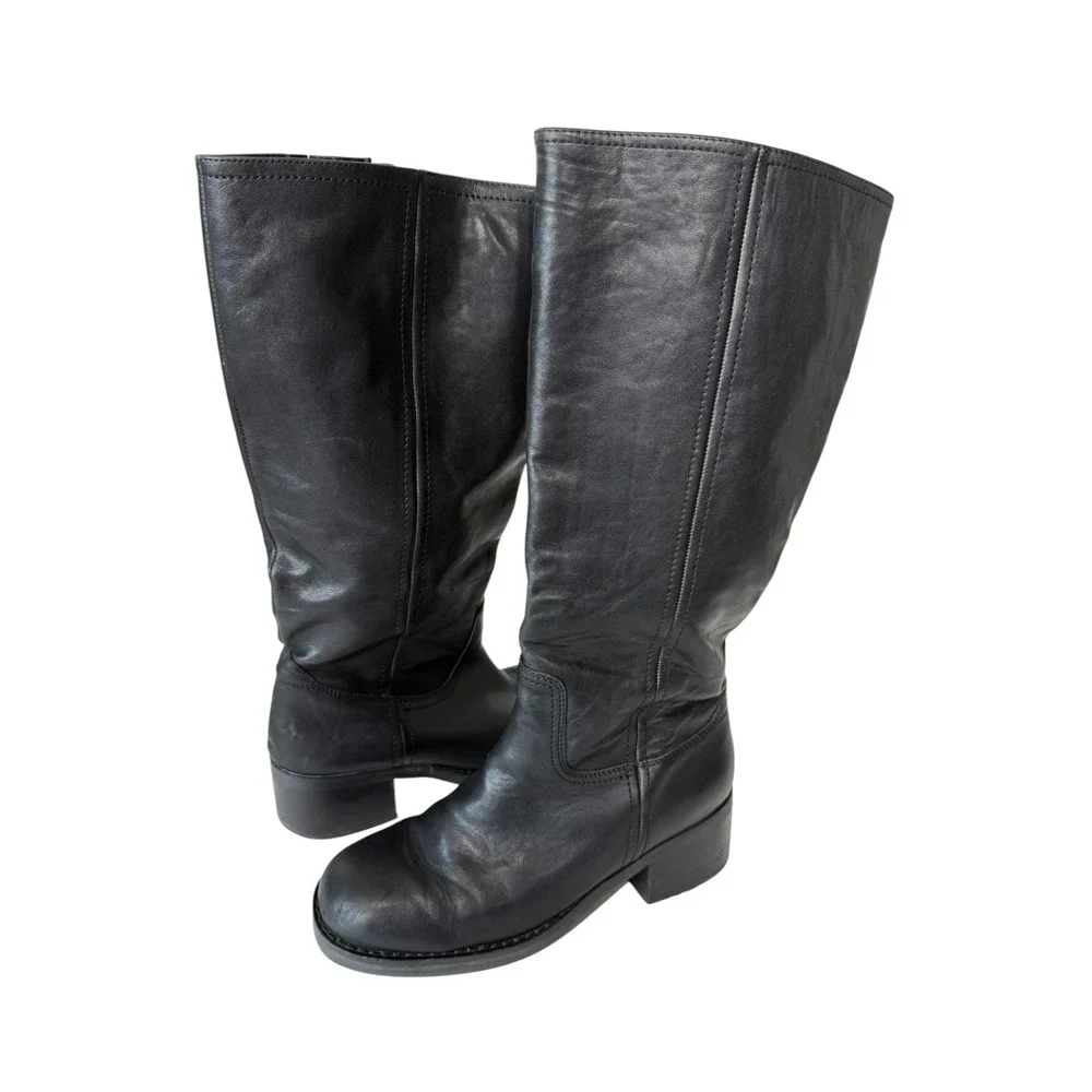Blondo Camrin Womens Waterproof Black Leather Knee High Boot Size 8 FLAW